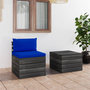 Voir la diapositive 1 : VIDAXL Salon palette de jardin 2 pcs avec coussins Bois de pin massif