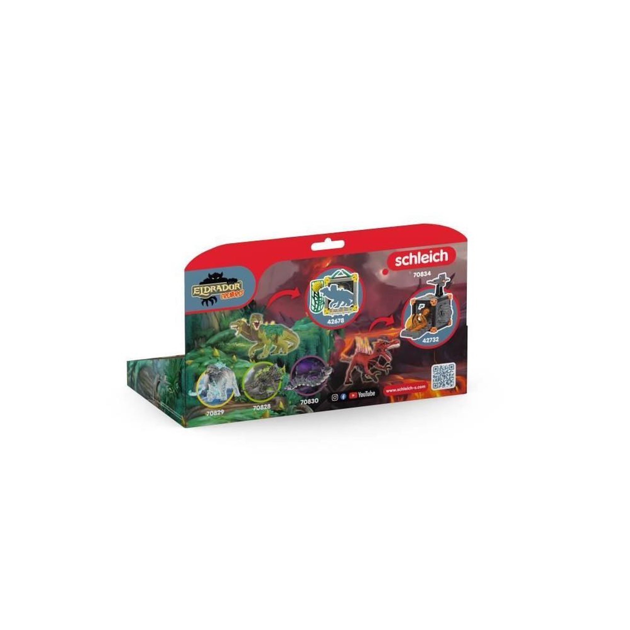 Voir la diapositive 5 : Schleich Figurine Saurien de feu vs Lézard de la jungle, Schleich 70834 Gamme Eldrador Creatures