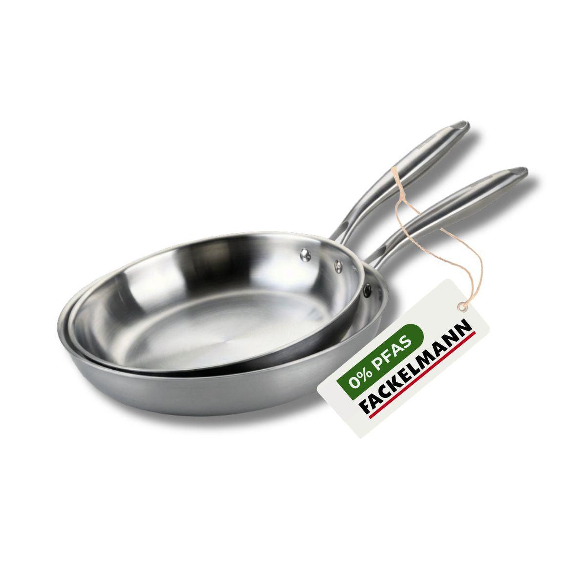 Fackelmann Set de 2 poêles de cuisson 26/28 cm en inox sans pfas fackelmann vita3