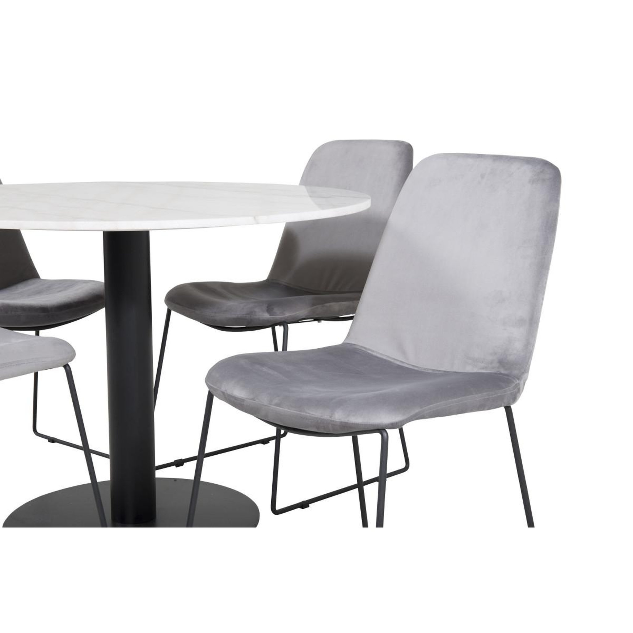 Voir la diapositive 2 : Paris Prix Ensemble table à manger & 4 chaises  estelle & muce  106cm blanc & gris