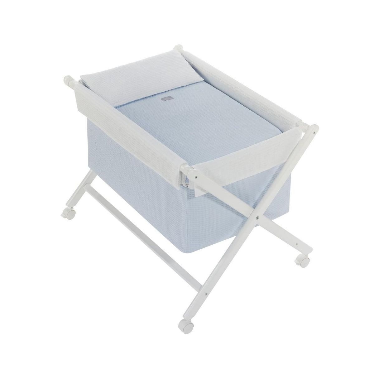 INTERBABY Berceau en Croix Astrid Bleu - Sécurité et Confort pour Bébé