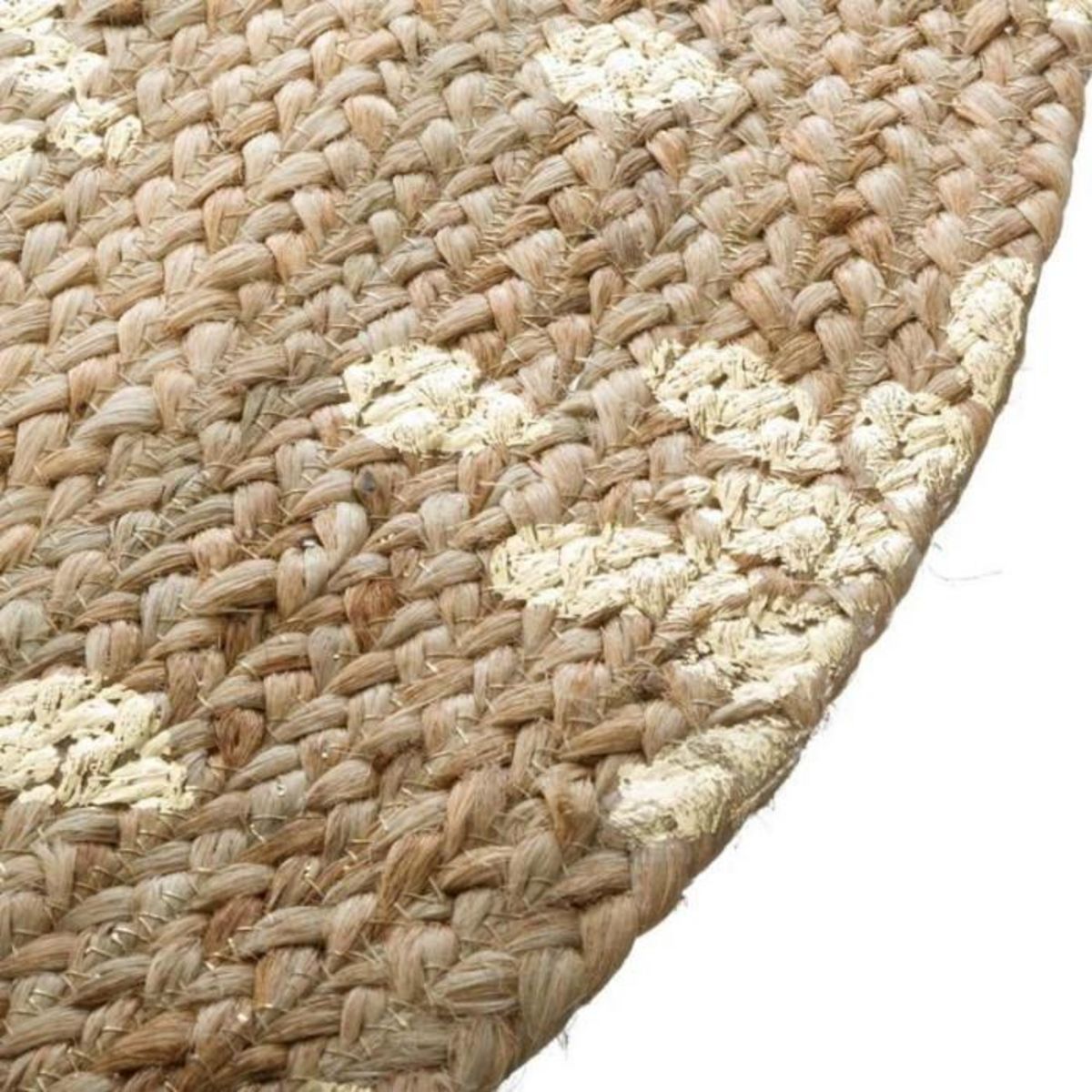 ATMOSPHERA Tapis en jute à motifs - D. 115 cm - Beige et Doré