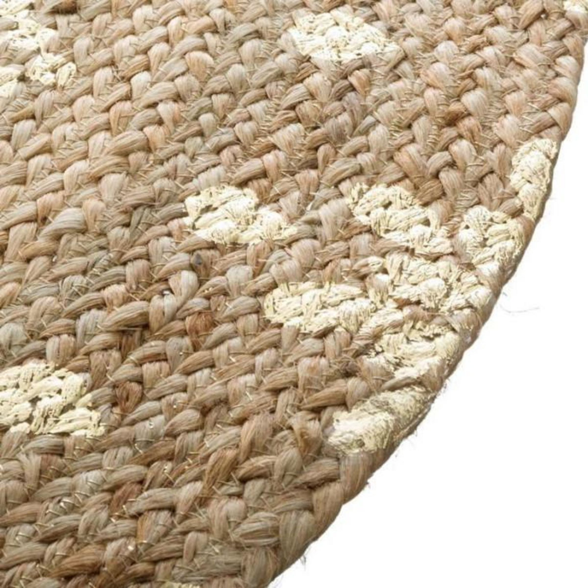 ATMOSPHERA Tapis en jute à motifs - D. 115 cm - Beige et Doré