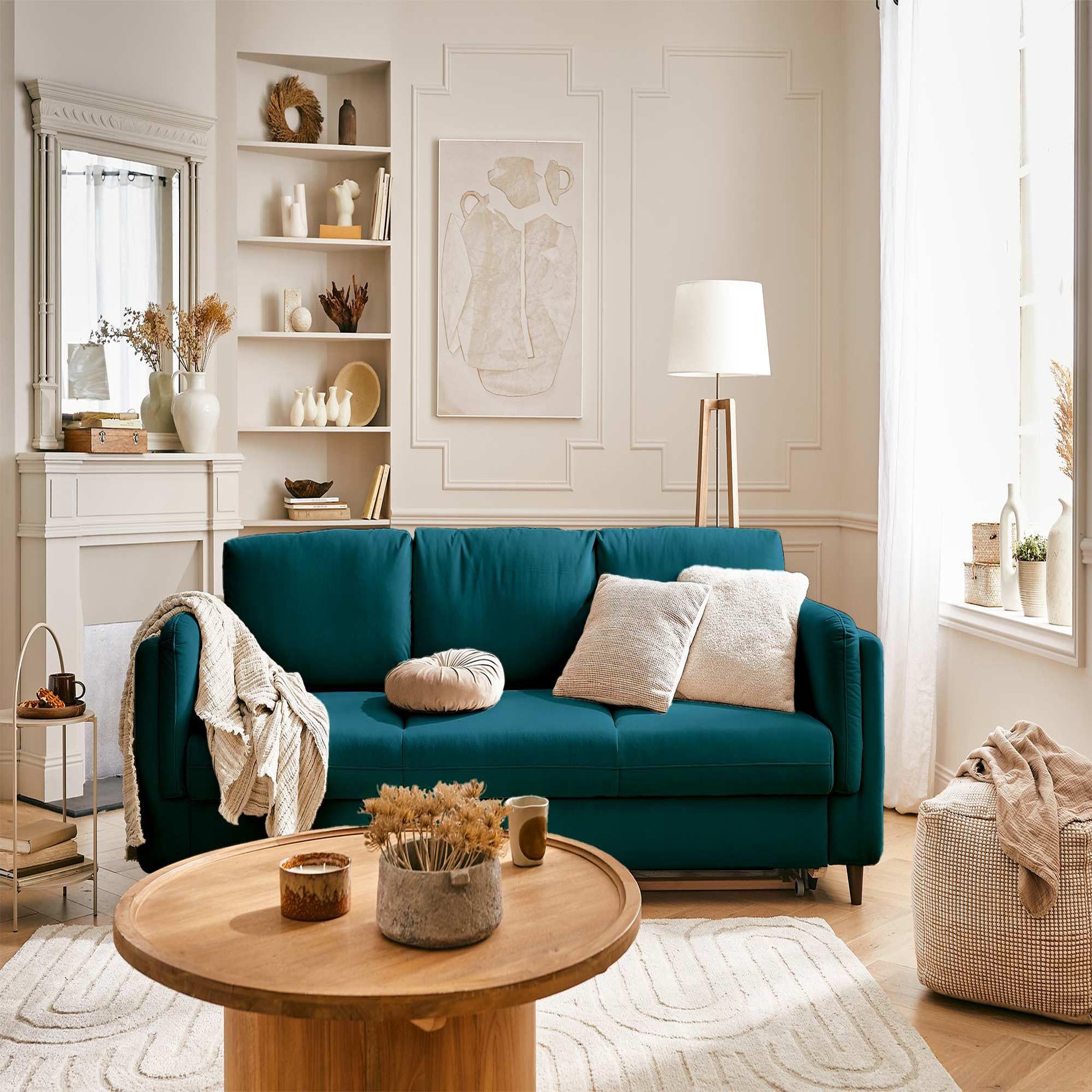 Voir la diapositive 4 : BEST MOBILIER Brooke - canapé 3 places - convertible - en velours