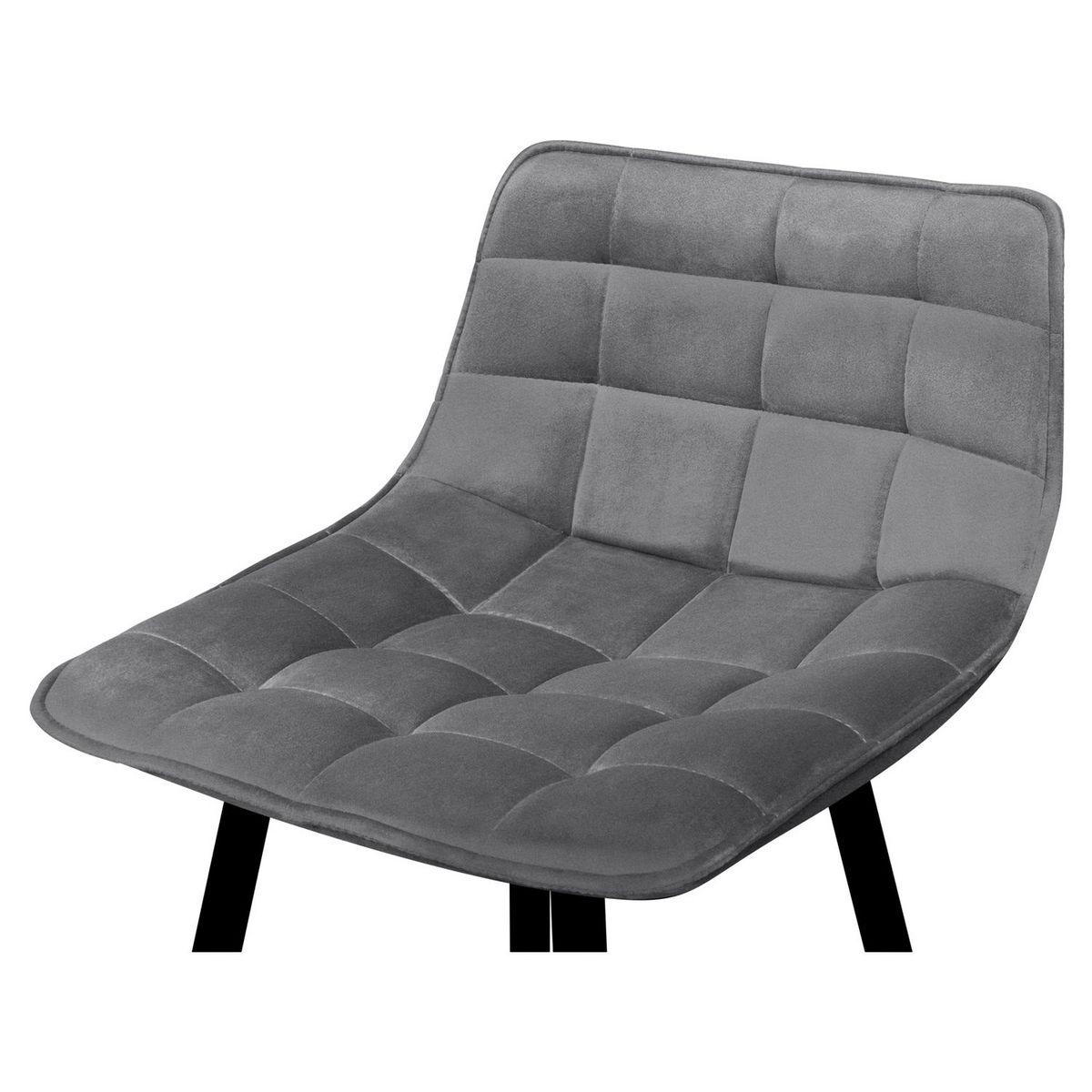 Lot de 4 tabourets chaises de bar assise velour pieds métal SIA