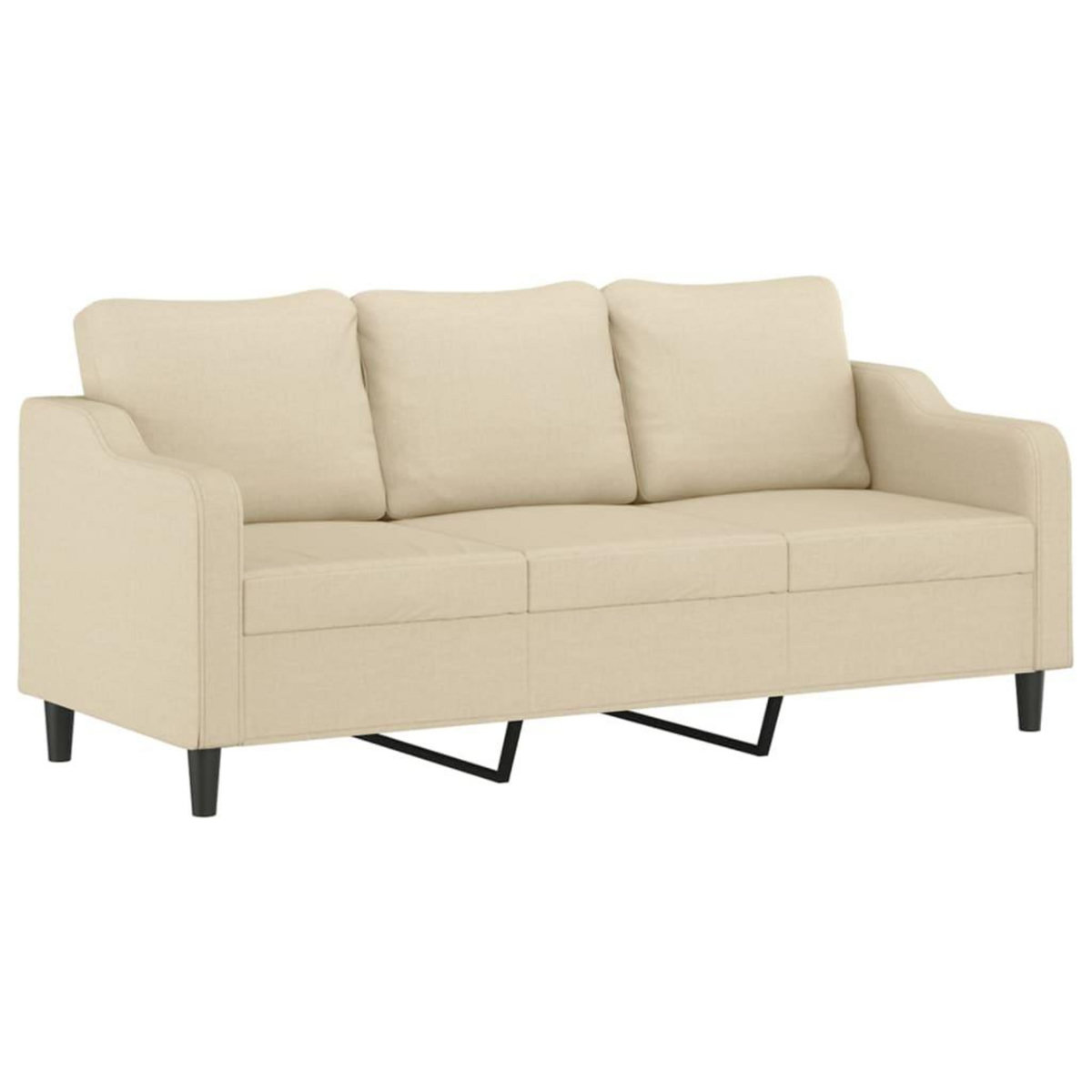 VIDAXL Ensemble de canapes 3 pcs avec coussins creme tissu