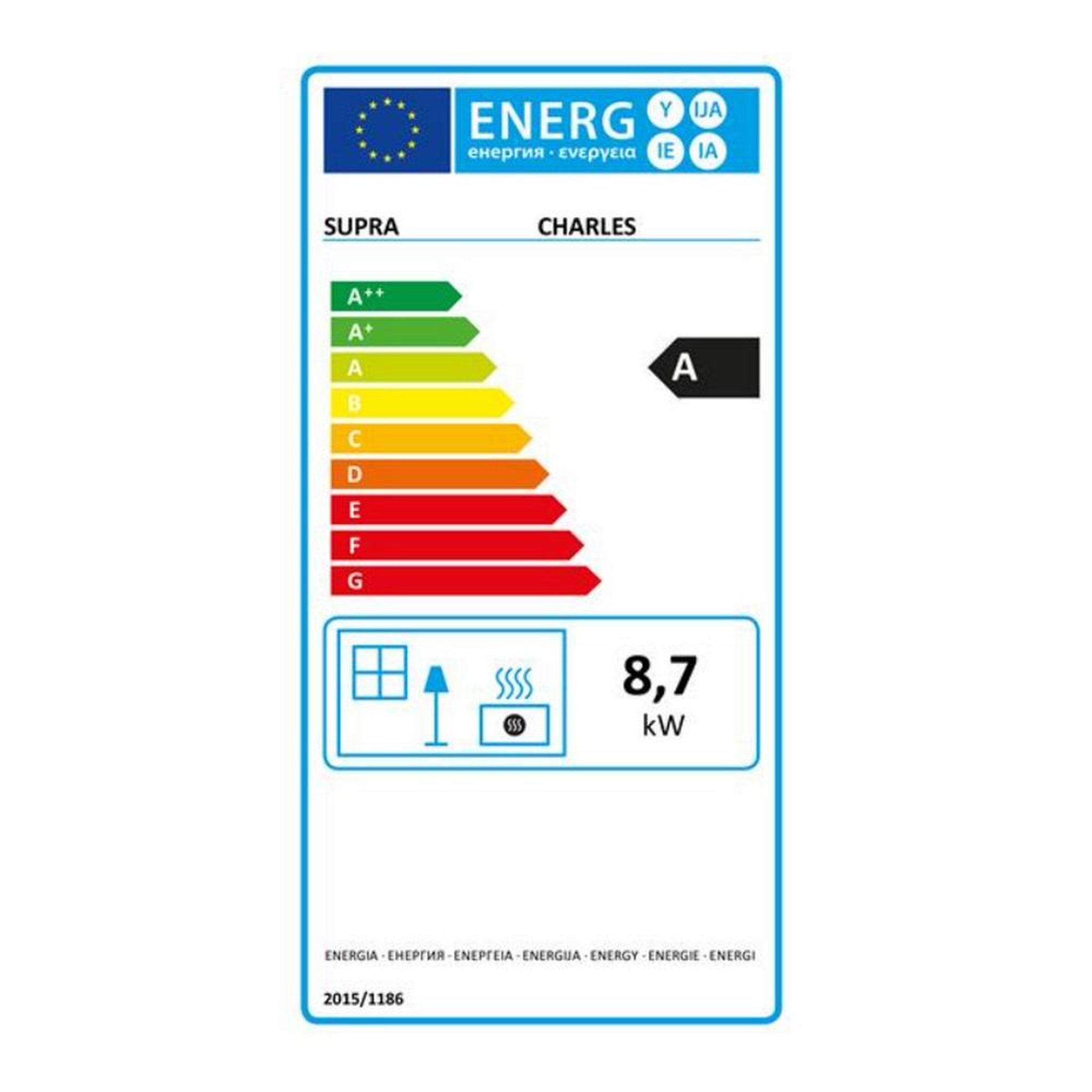 Voir la diapositive 2 : Supra Poêle à bois 8.7kw noir - FR9016210B