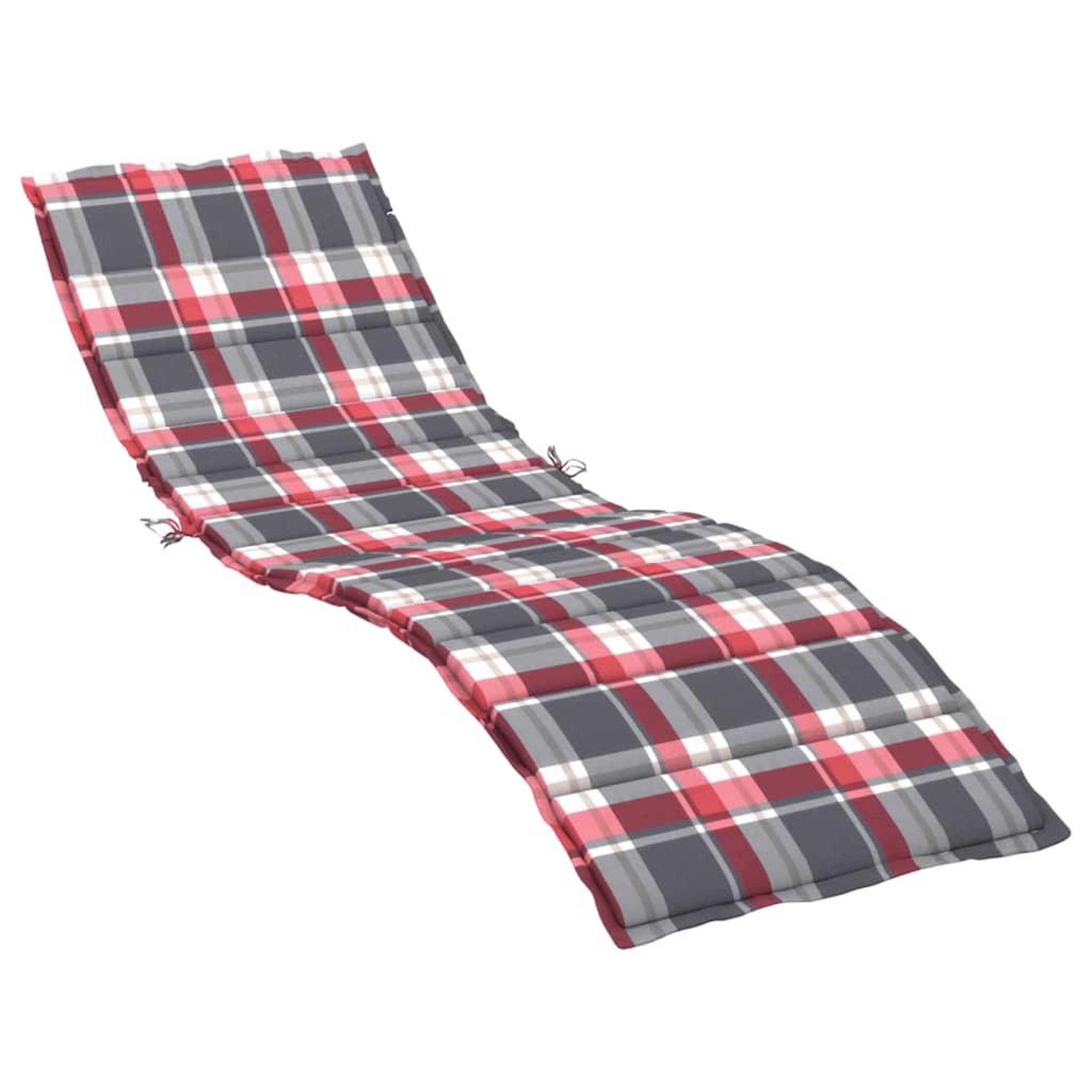 Voir la diapositive 2 : VIDAXL Coussin de chaise longue a carreaux rouge 200x70x3 cm