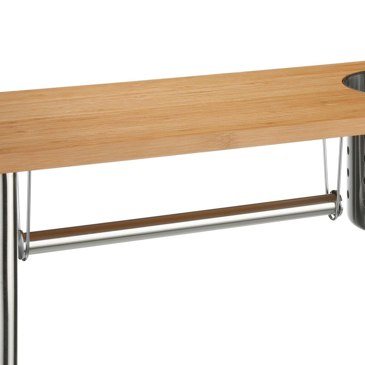 SECRET DE GOURMET Etagère de cuisine porte ustensiles et essuie-tout en bambou - 51 x 21 cm