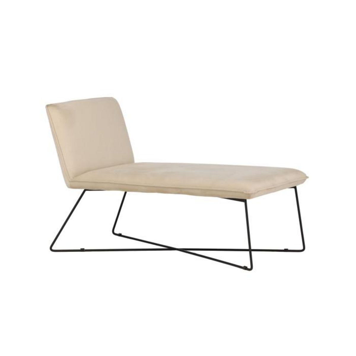 Paris Prix Chaise Longue en Velours  X-Lounge  128cm Beige