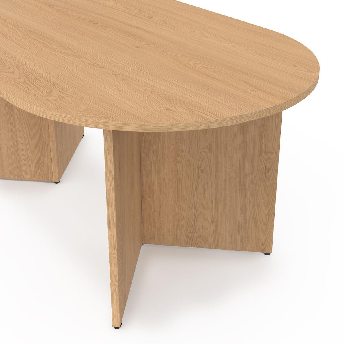 ID MARKET Table basse ovale MARTHE 110 cm bois façon hêtre