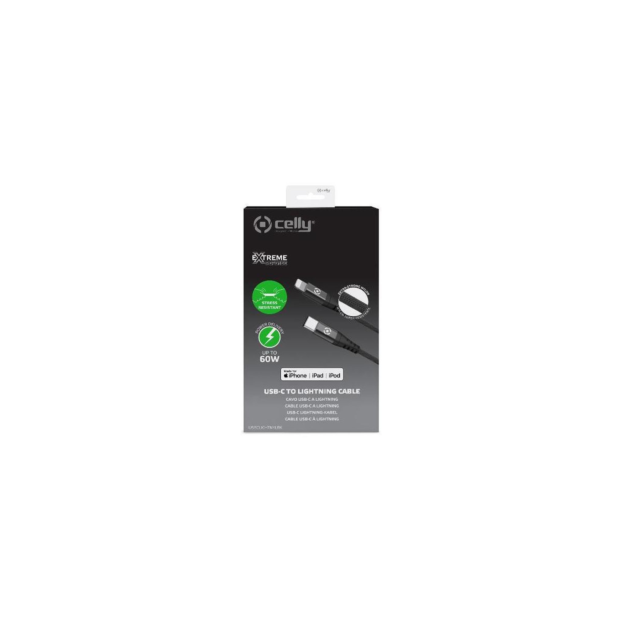 Voir la diapositive 3 : CELLY Celly USBCLIGHTNYLBK câble Lightning 1 m Noir