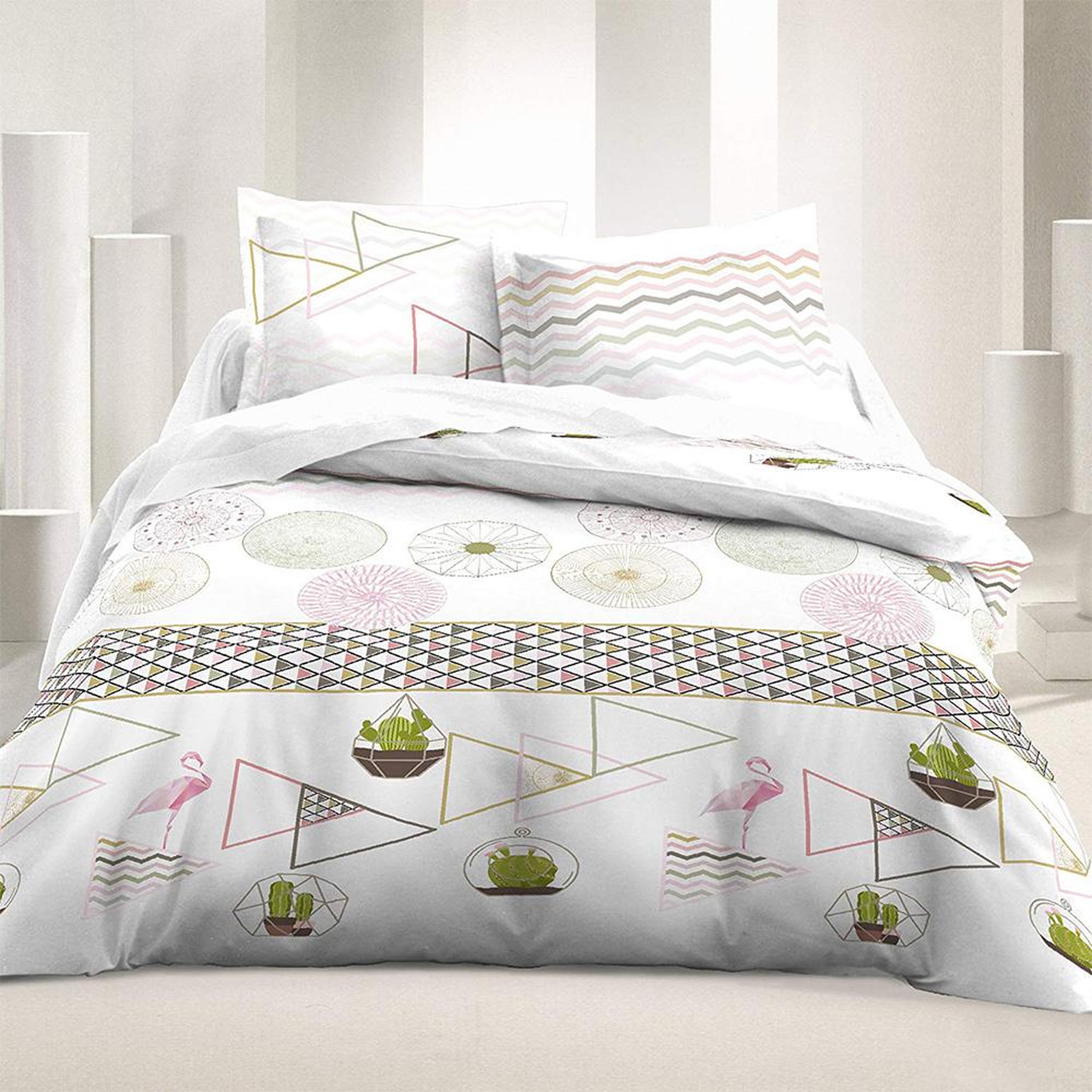 Voir la diapositive 4 : Home collection Housse de couette parureavectaies uni