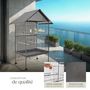 Voir la diapositive 4 : tectake Cage à oiseaux en finition martelée gris anthracite