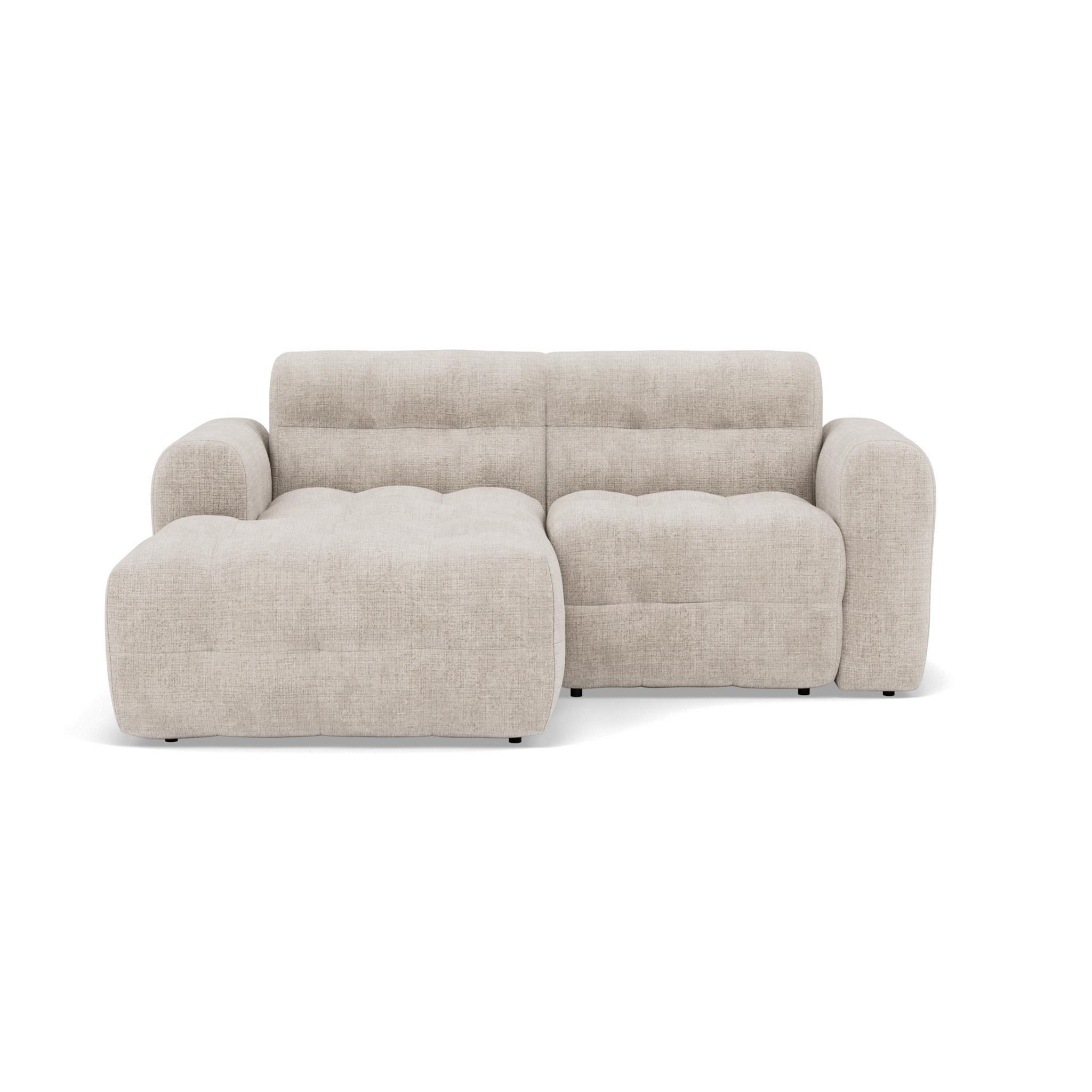 BEST MOBILIER Diane - canapé d'angle gauche 4 places en velours texturé. Coloris disponibles : Orange, Vert, Beige