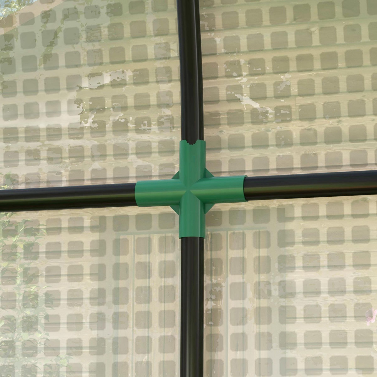 OUTSUNNY Serre de jardin 2 m² serre à tomates 2 portes acier PE blanc