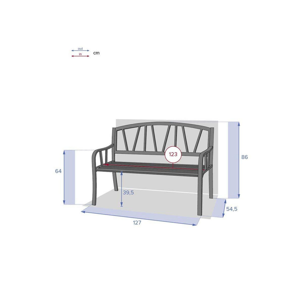 HESPERIDE Banc de jardin en métal Alvernia - Hespéride
