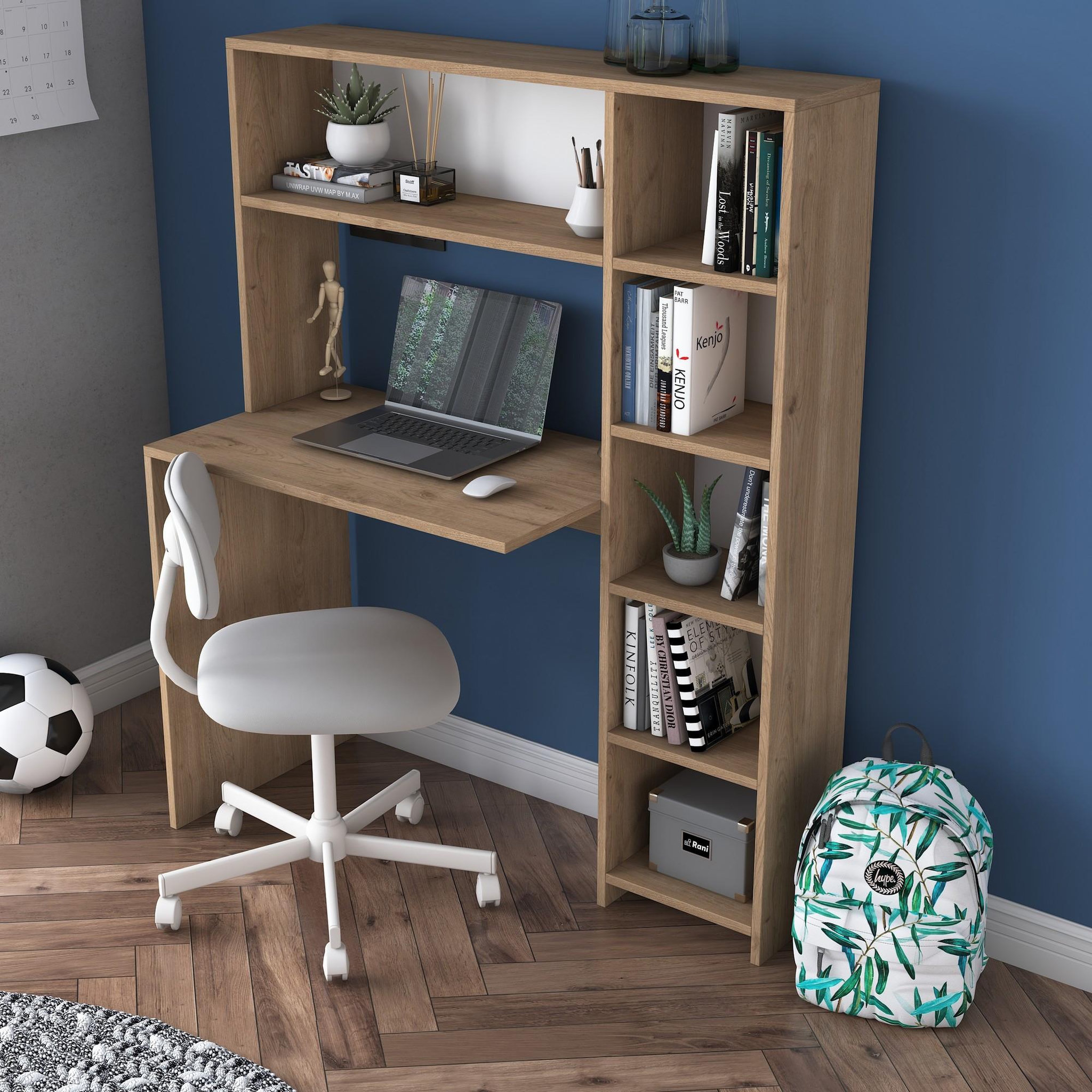 Voir la diapositive 2 : Habitat et Jardin Bureau en bois  haham  113 x 40 x 142 cm - chêne