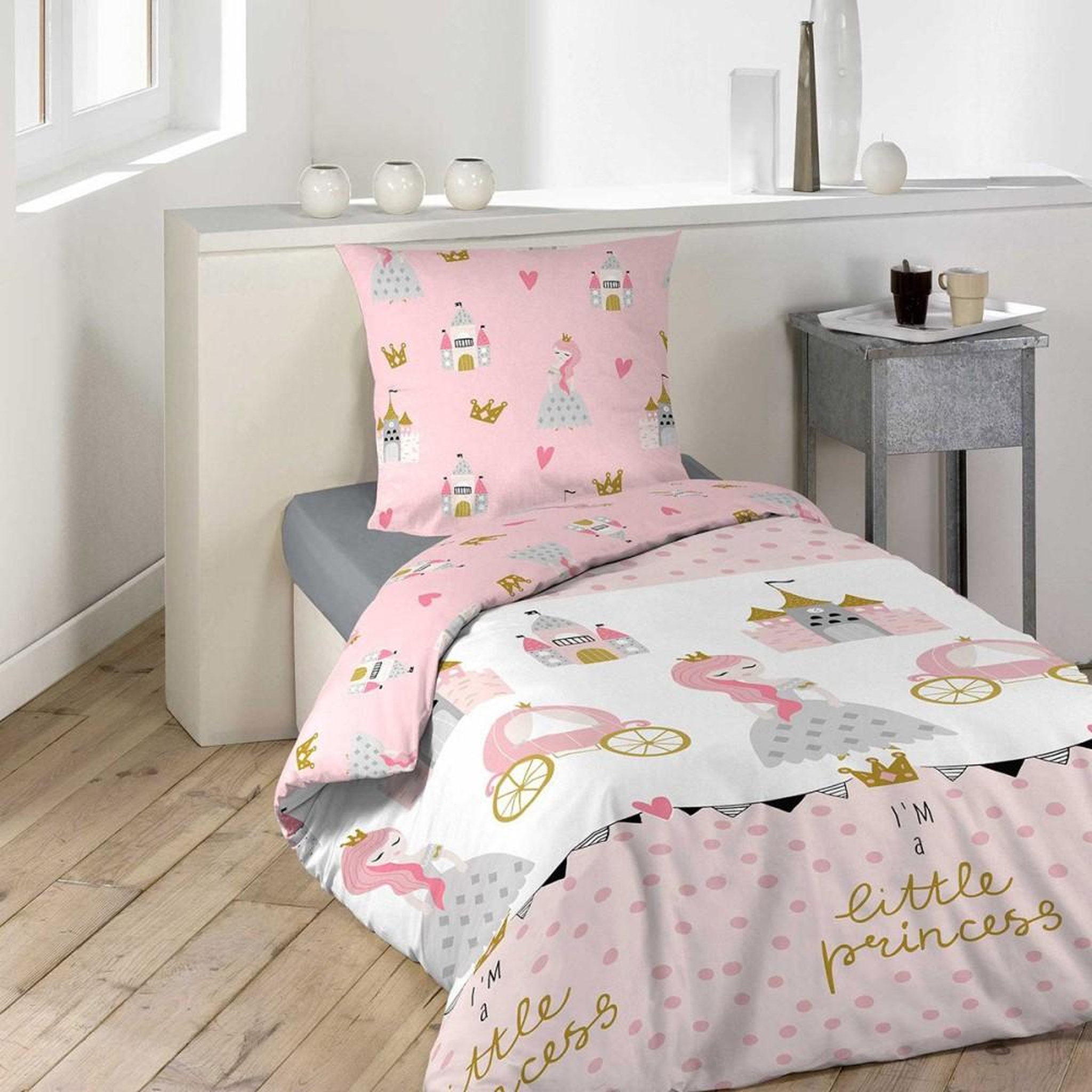 Voir la diapositive 1 : Douceur d'Intérieur Housse de couette enfant 140x200 Hermine + 1 taie microfibre