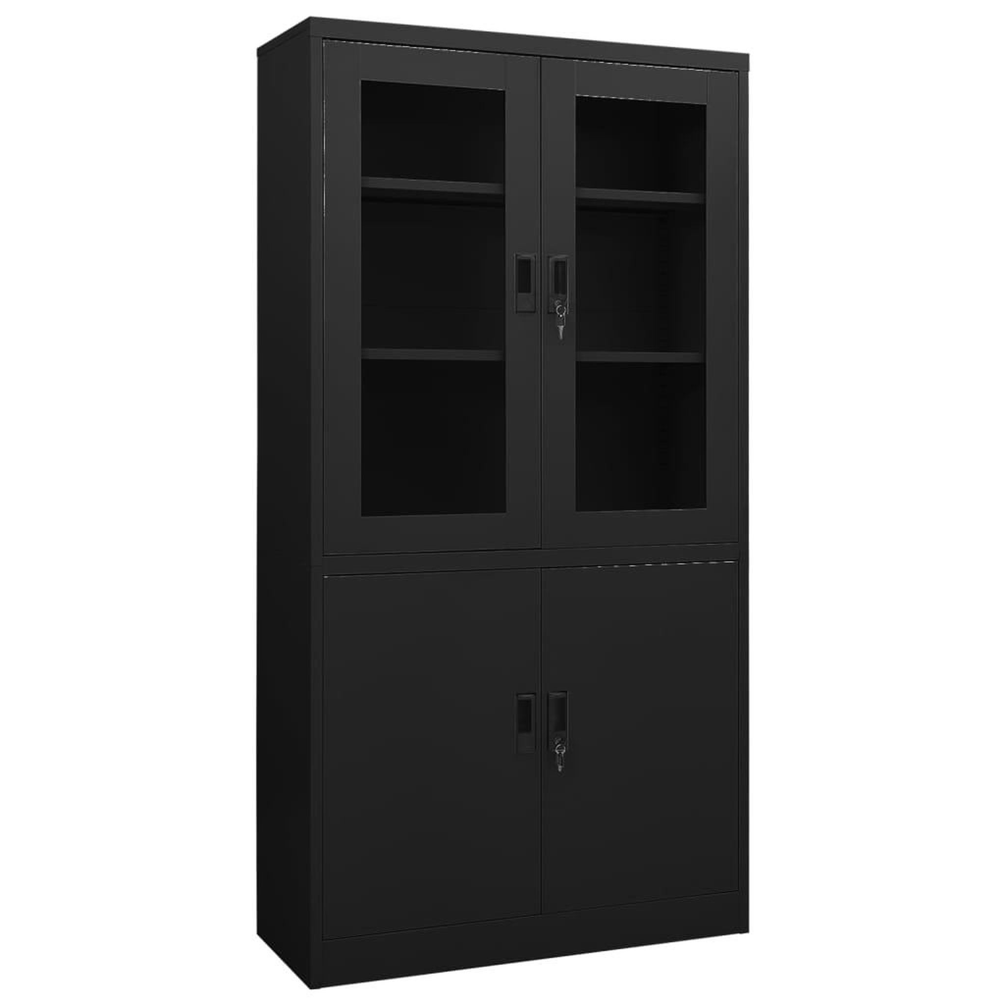 Voir la diapositive 1 : VIDAXL Armoire de bureau Noir 90x40x180 cm Acier