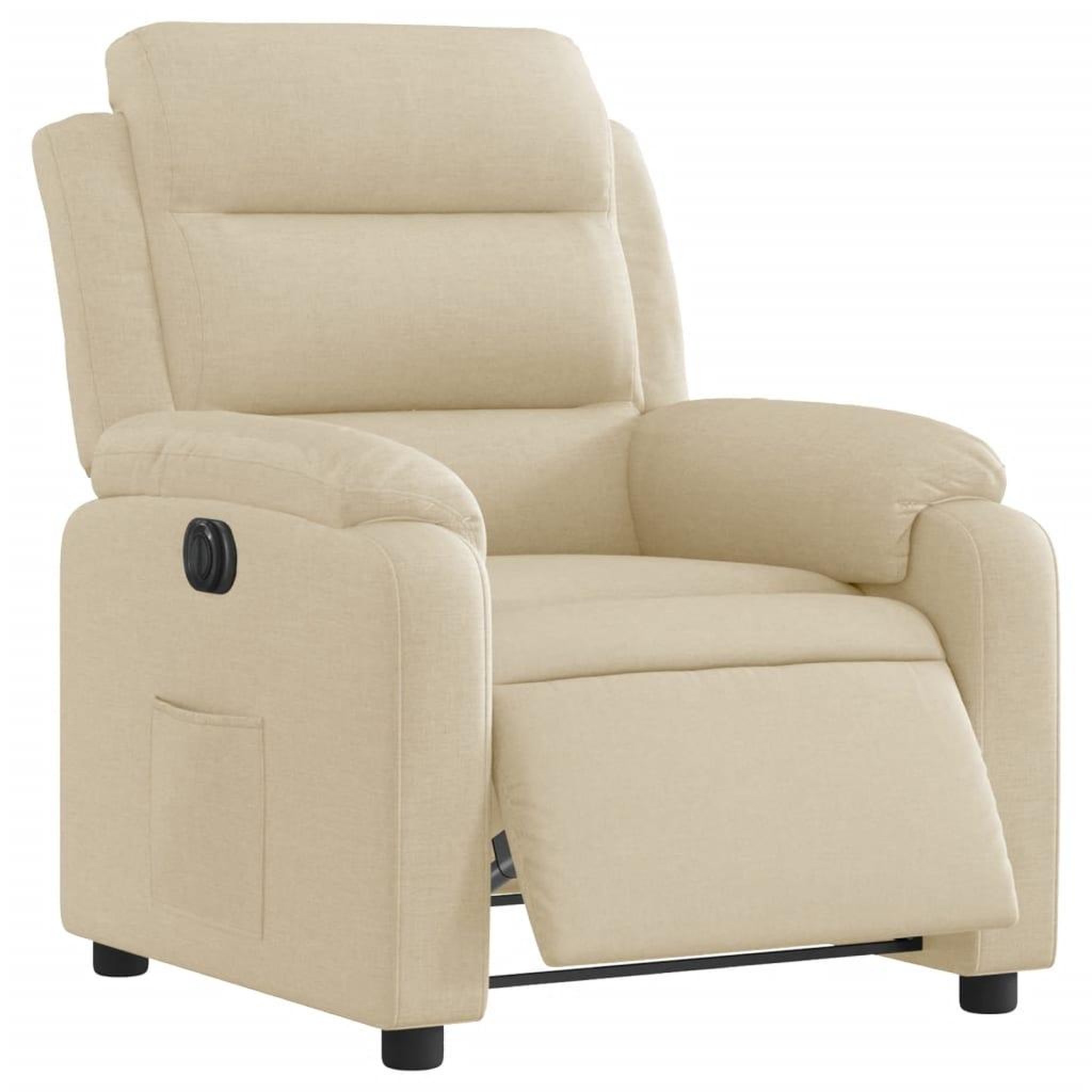 Voir la diapositive 3 : VIDAXL Fauteuil inclinable electrique Creme Tissu