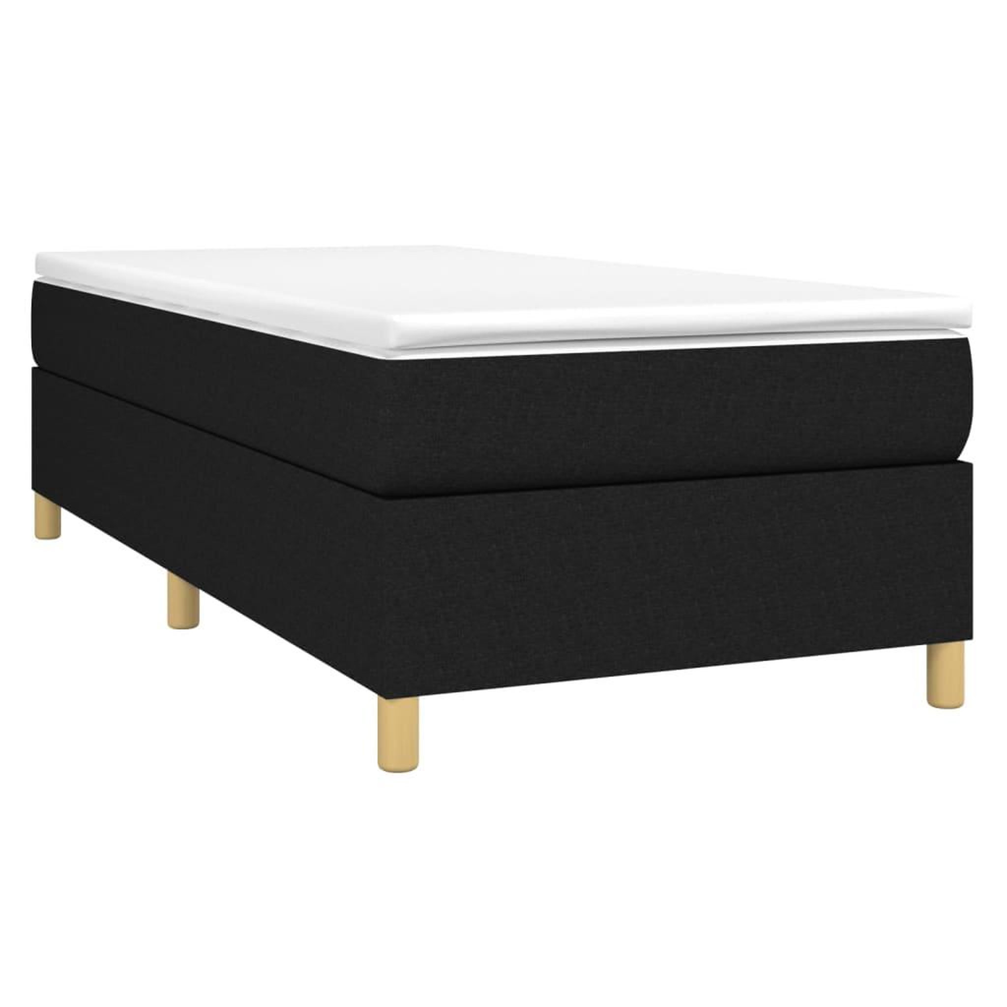 Voir la diapositive 3 : VIDAXL Cadre de lit sans matelas noir 100x200 cm tissu