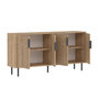 Voir la diapositive 5 : CONCEPT USINE Buffet cannelé 4 portes aspect bois 150x75cm CIARO