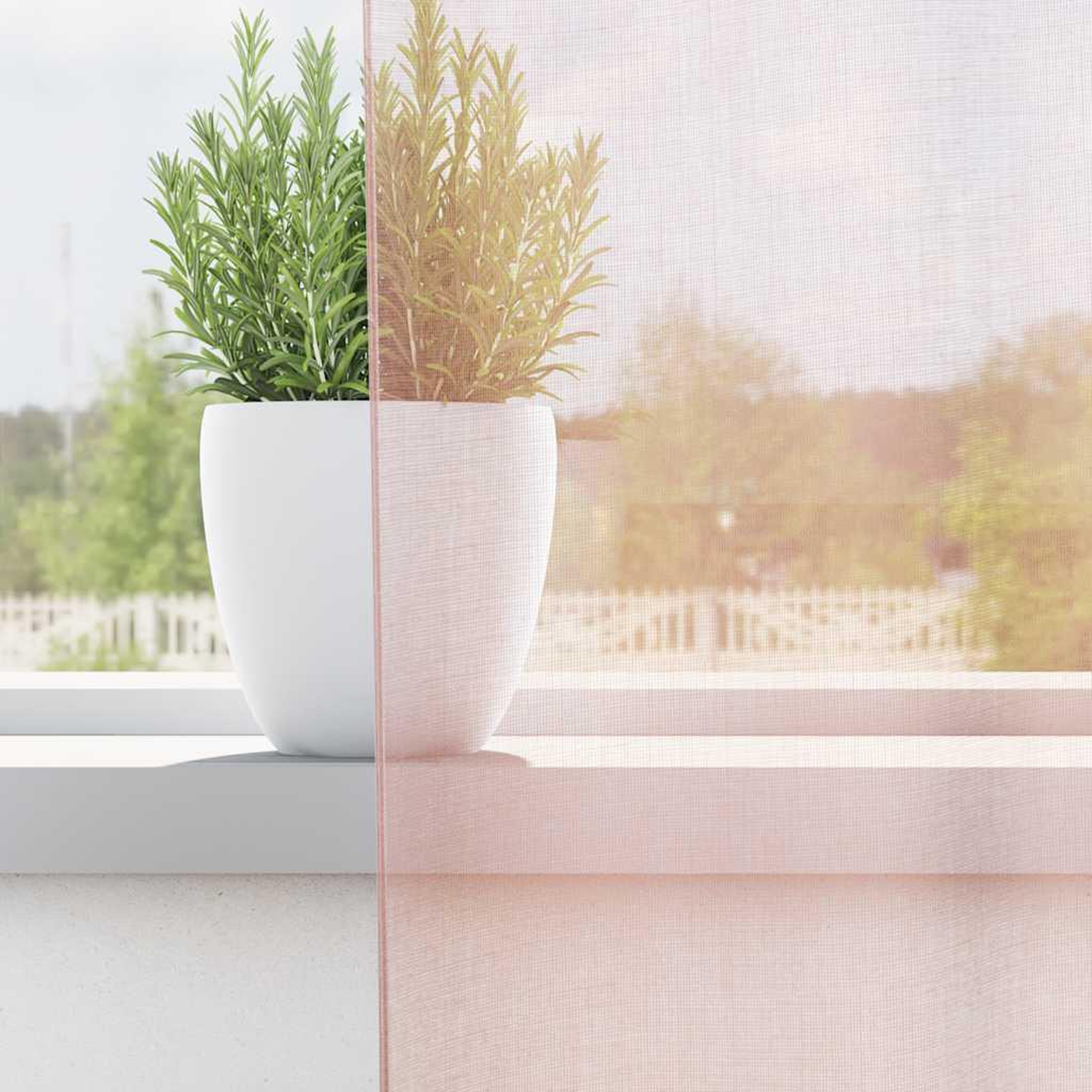 Voir la diapositive 3 : VIDAXL Rideaux en voile avec boucles 2 pcs rose clair 140x140 cm