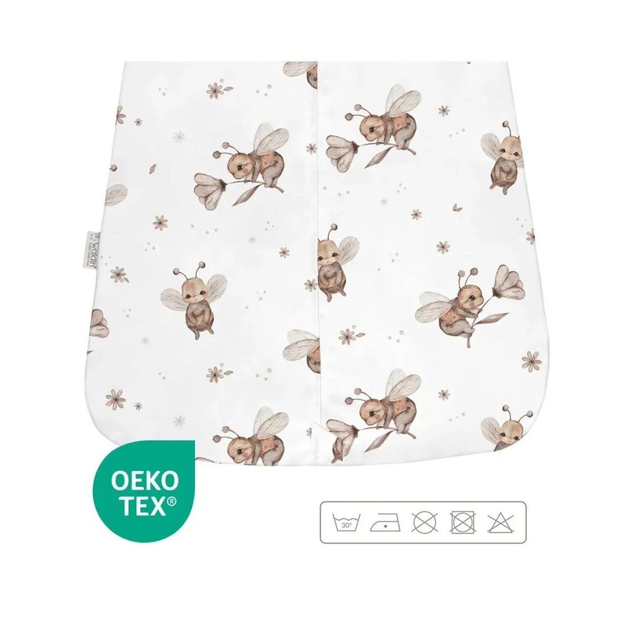 Voir la diapositive 2 : WALDIN Gigoteuse en bambou 50 × 90 cm 0,5 TOG - taille M - motif abeilles, blanc