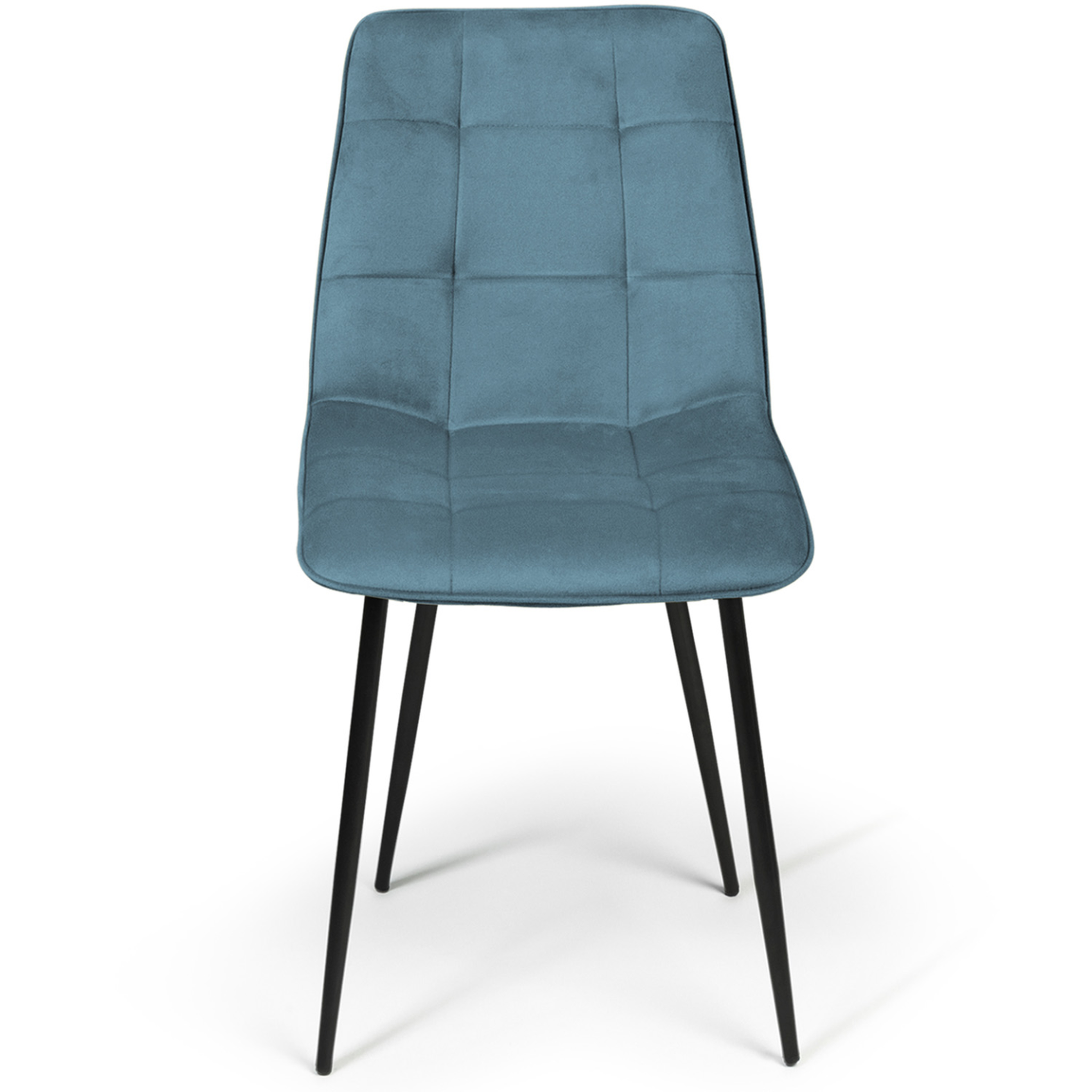 Voir la diapositive 3 : ID MARKET Lot de 4 chaises mila en velours mix color pastel bleu, gris clair, gris foncé, rose