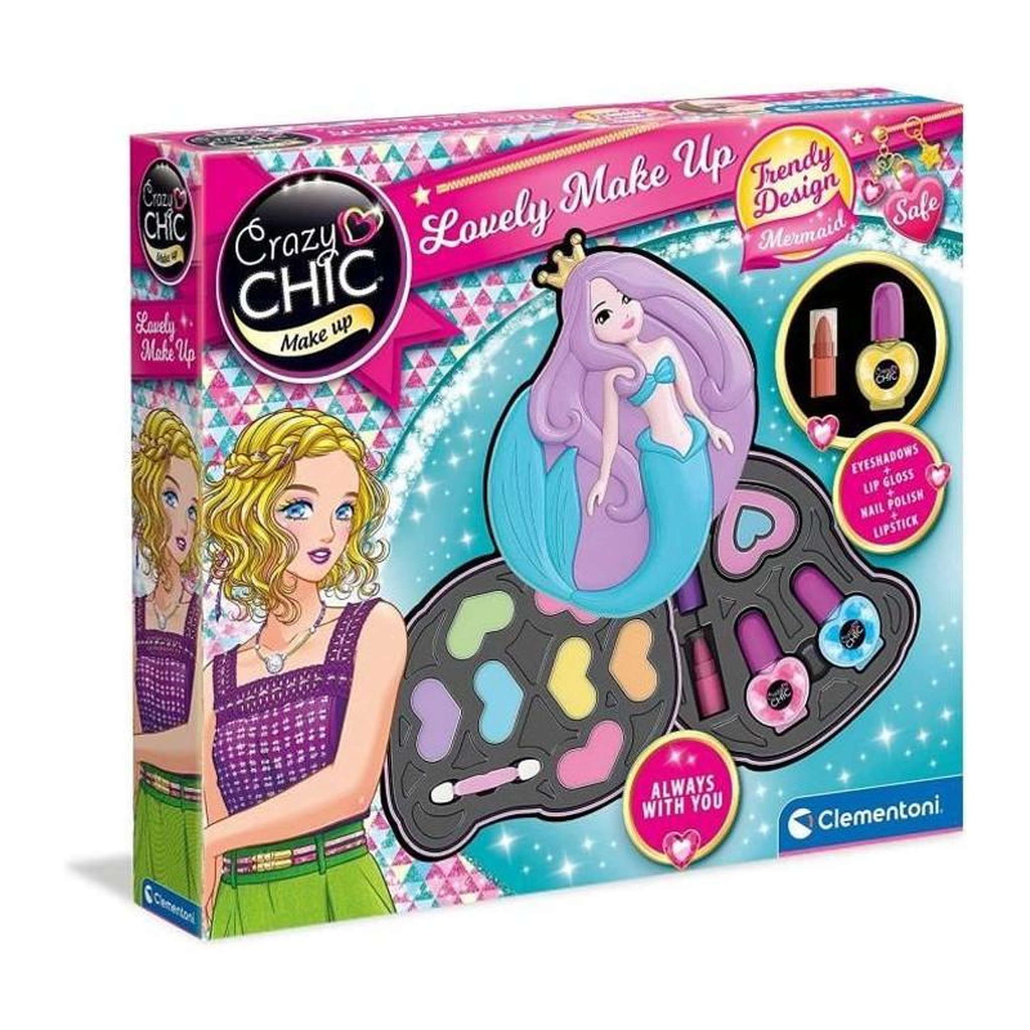 Voir la diapositive 1 : CLEMENTONI Clementoni - Crazy Chic - Palette de maquillage Sirene - 2 palettes de fards a paupieres