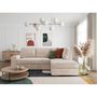 Voir la diapositive 2 : LOUNGITUDE Canapé d'angle droit 3 places convertible ADEN avec coffre en velours côtelé - Beige - L246 x P174 x H96cm - LOUNGITUDE