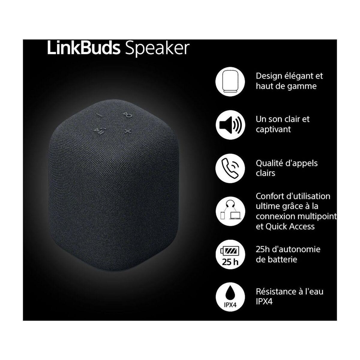 SONY Enceinte portable LINKBUDS Speaker Noire