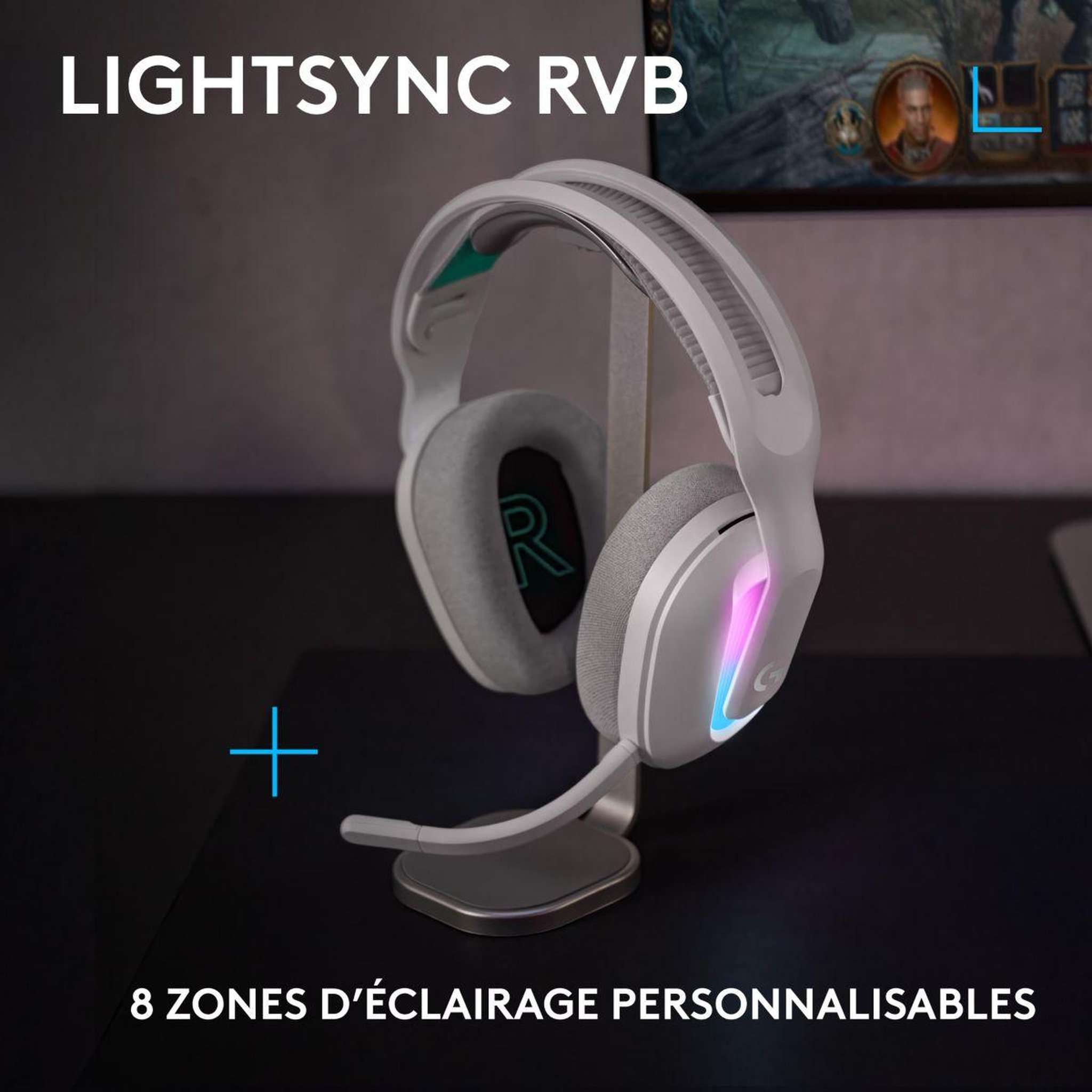 Voir la diapositive 2 : Logitech Casque gamer G522 LIGHTSPEED Blanc
