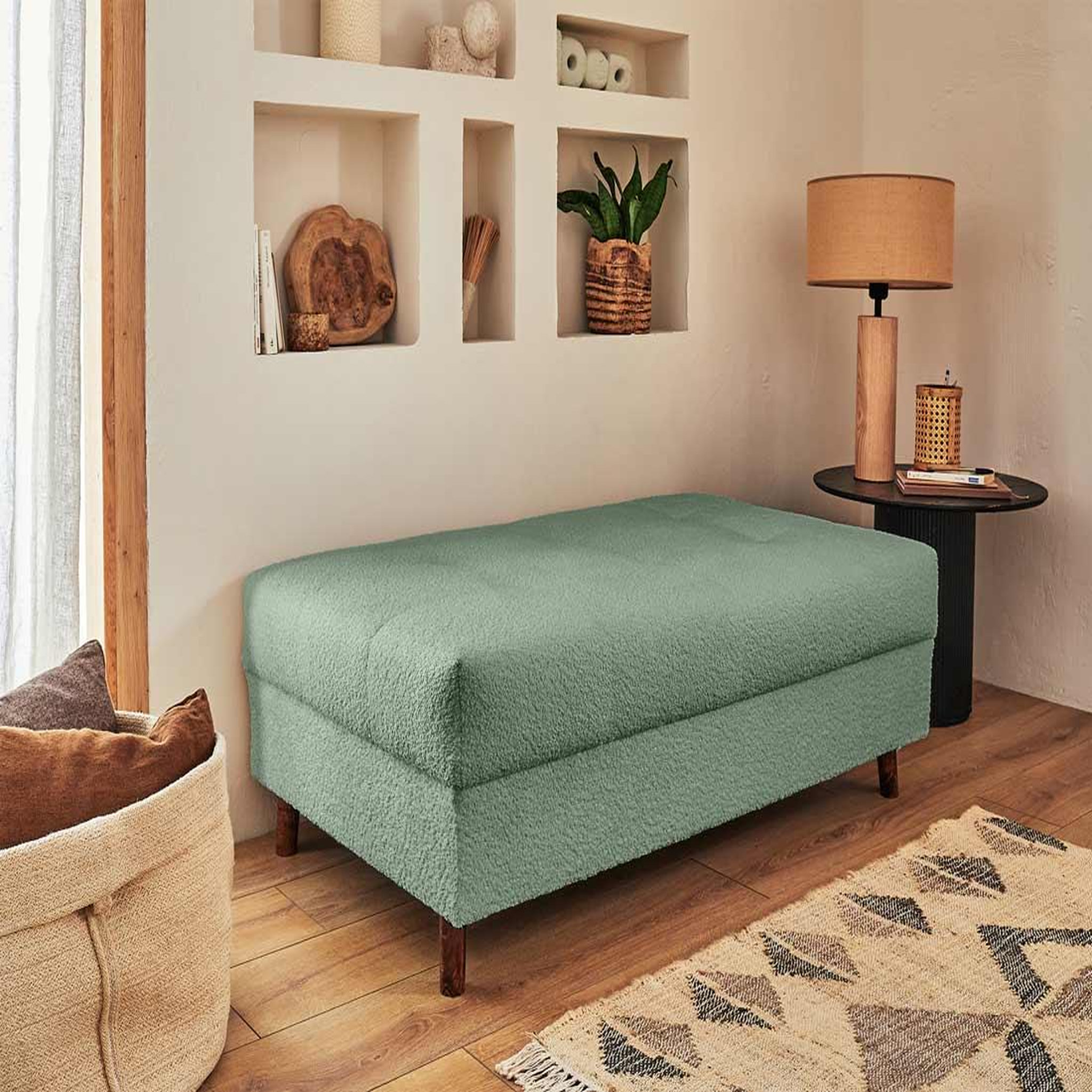 Voir la diapositive 1 : LISA DESIGN Rune - pouf modulable - en tissu bouclette