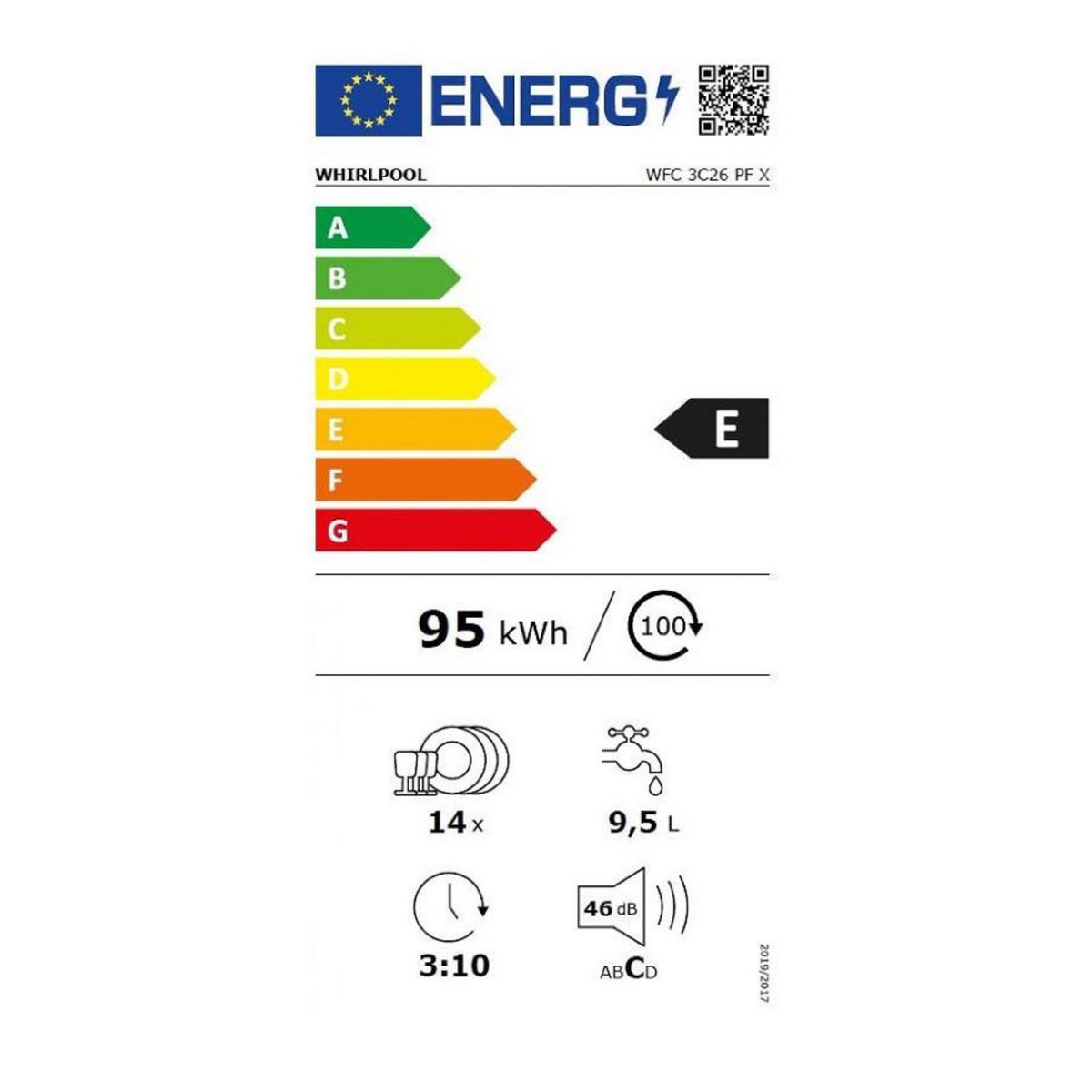 Whirlpool Lave-vaisselle 60cm 14 couverts inox - wfc 3c26 pfx
