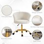 Voir la diapositive 4 : VINSETTO Chaise de bureau design effet courte laine bouclée piètement métal doré blanc