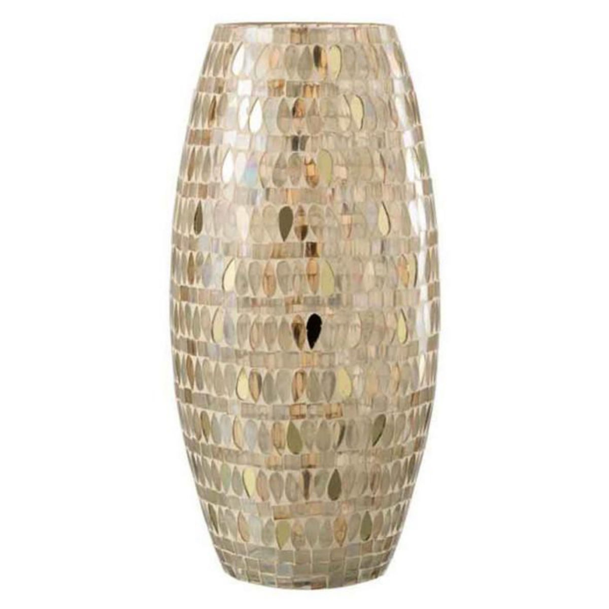 Paris Prix Photophore Design en Verre  Mosaïque  35cm Beige