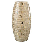 Paris Prix Photophore Design en Verre  Mosaïque  35cm Beige