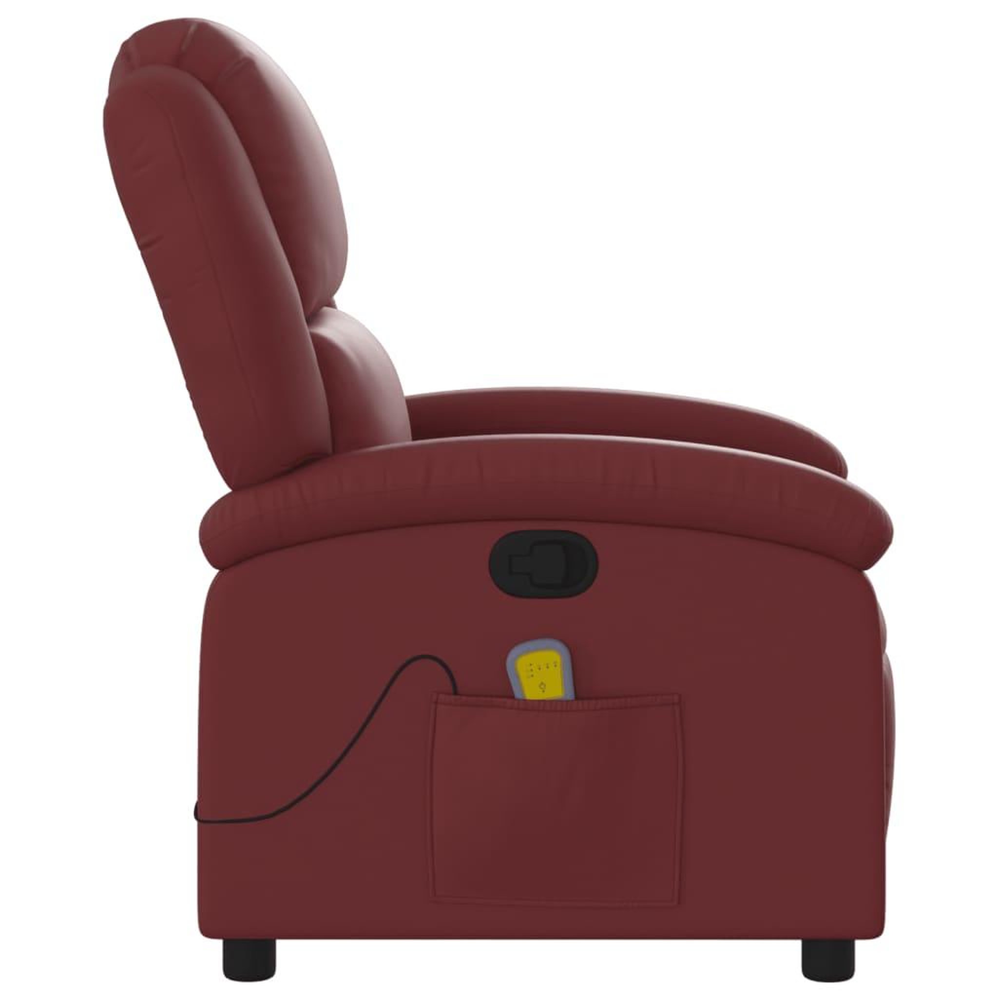 Voir la diapositive 5 : VIDAXL Fauteuil de massage inclinable Rouge bordeaux Similicuir