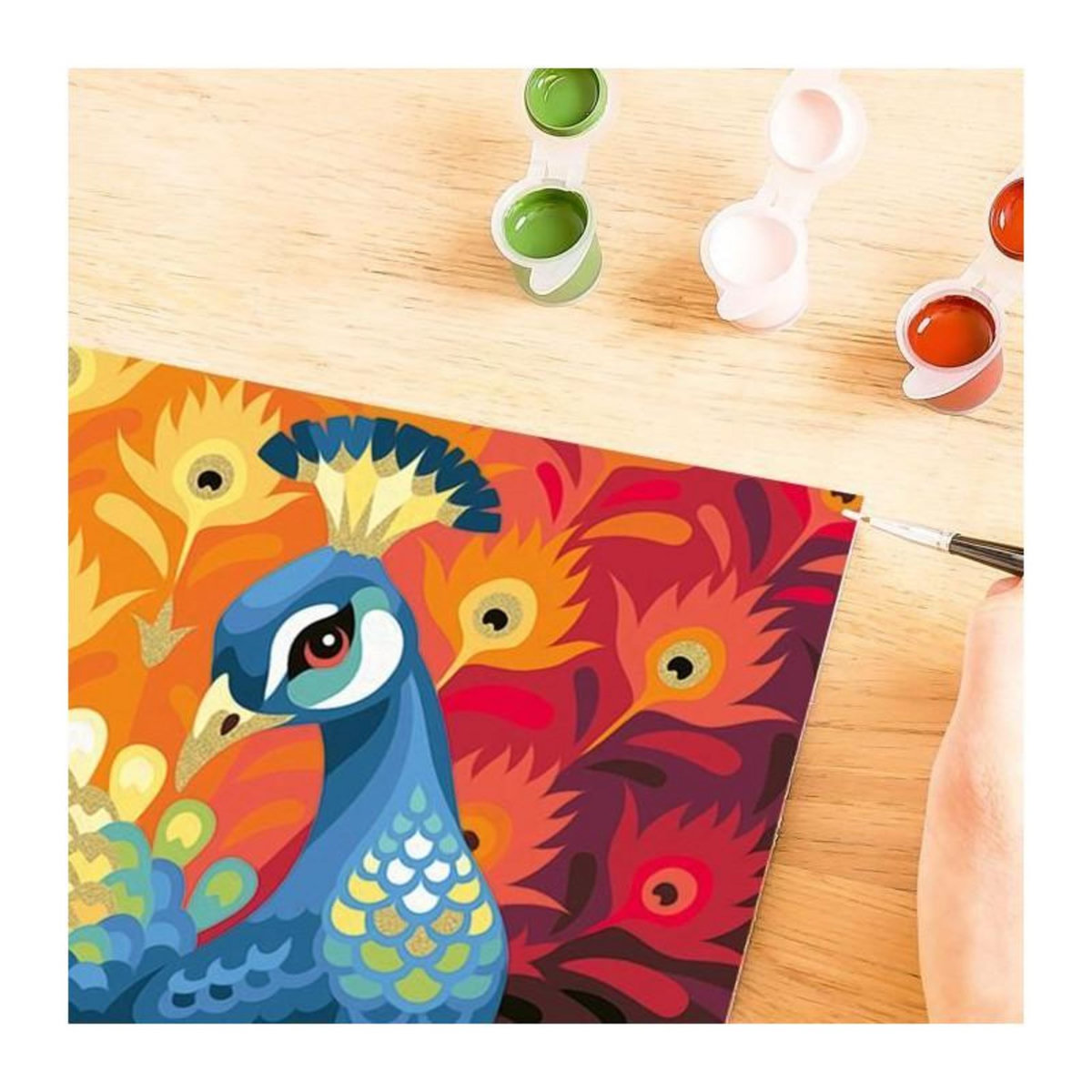 RAVENSBURGER CreArt Kids 31x21cm Paon, Kit de peinture par numéros Numéro d'Art, Des 9 ans, 25907, Ravensburger