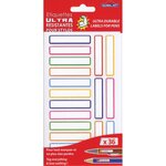 GLOBAL GIFT 36 étiquettes plastifiées - Couleurs primaires - Ultra-résistantes