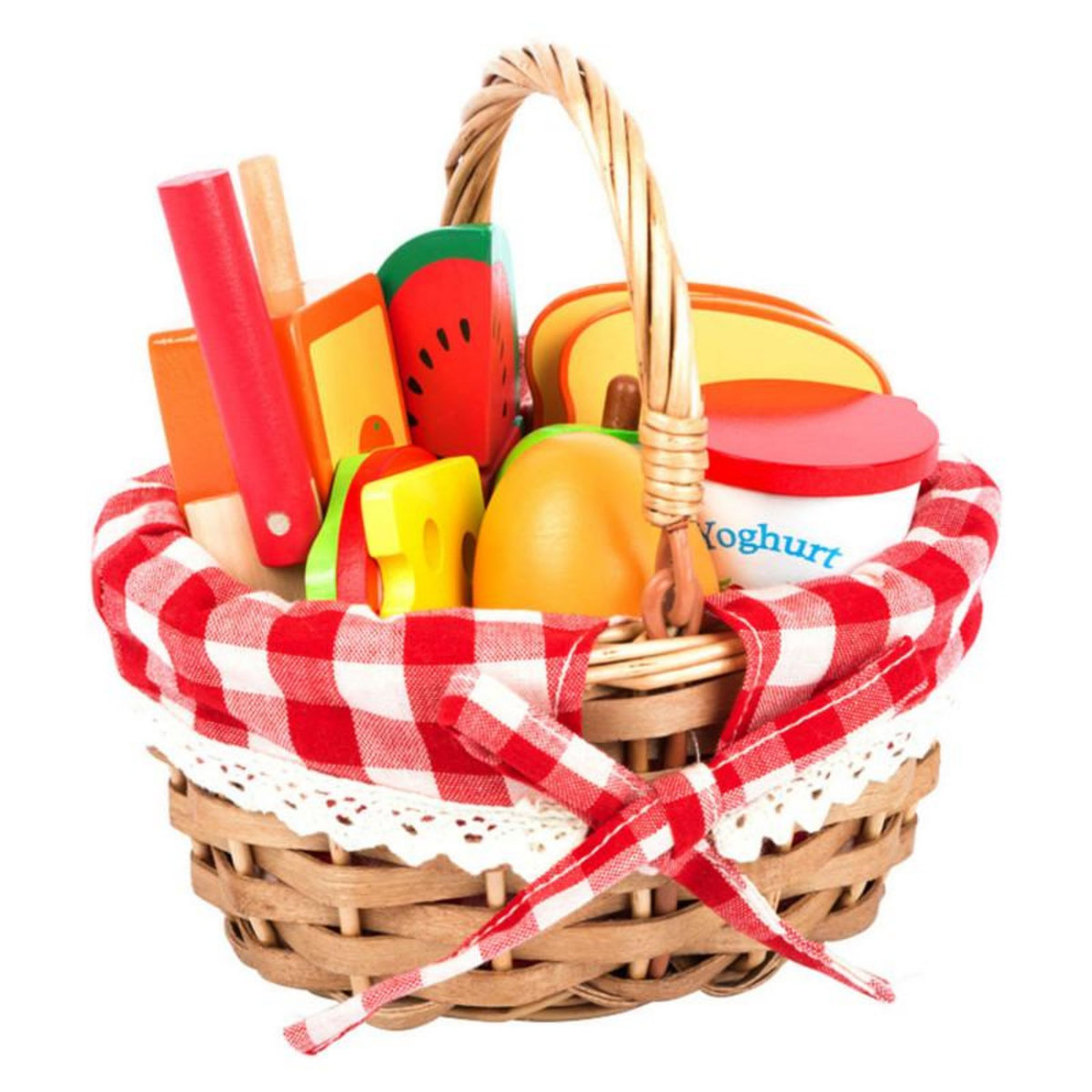 SMALL FOOT Small Foot - Picnic Basket with Wooden Cutting Food 11282