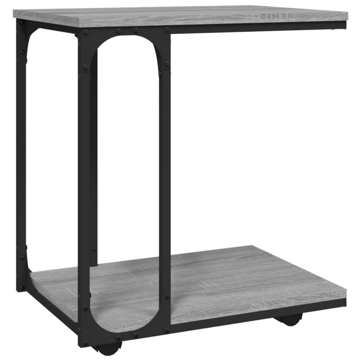 VIDAXL Table d'appoint a roues Sonoma gris 50x35x55,5 cm