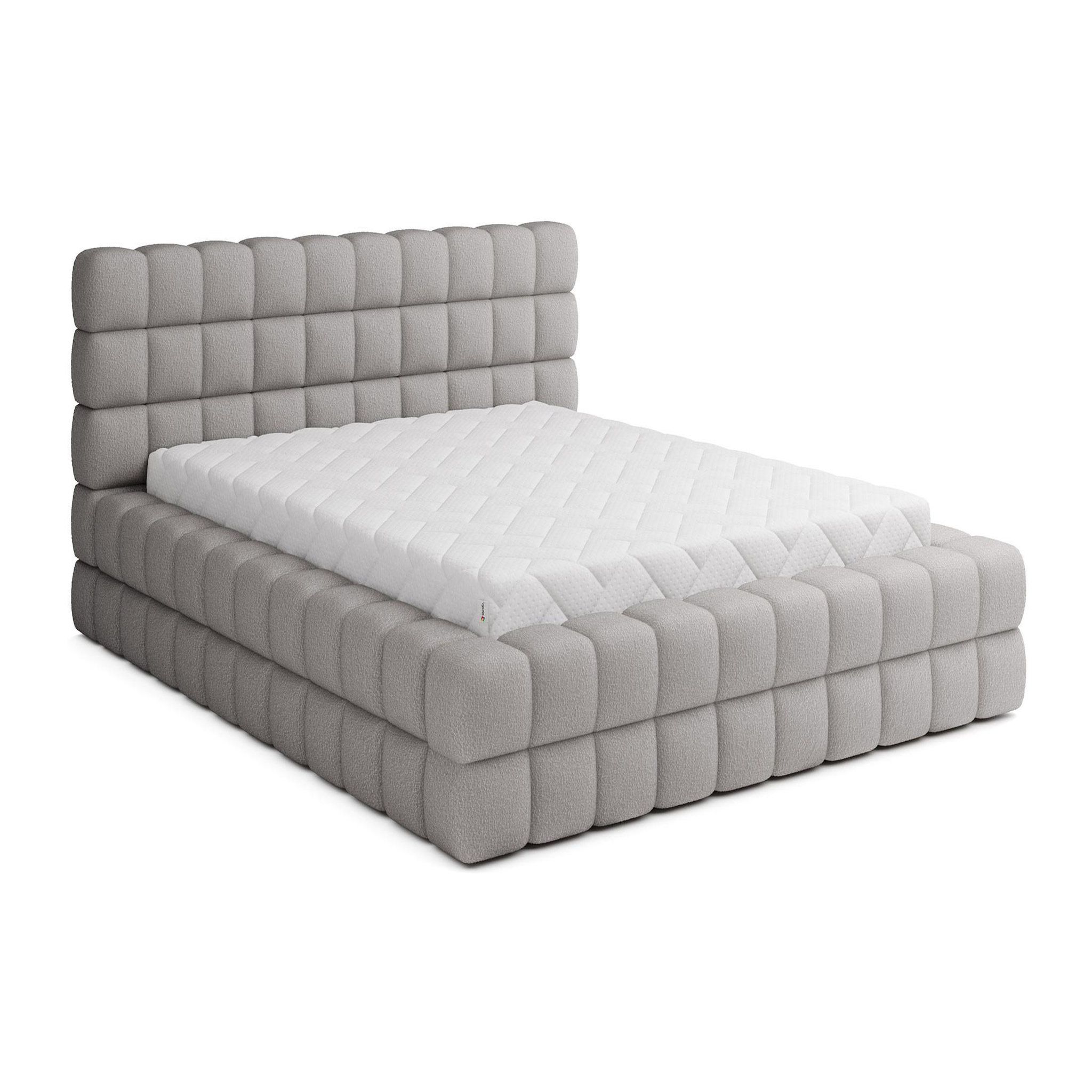 Voir la diapositive 5 : BEST MOBILIER Kingston - lit coffre - 140x200 - sommier inclus - en tissu bouclette