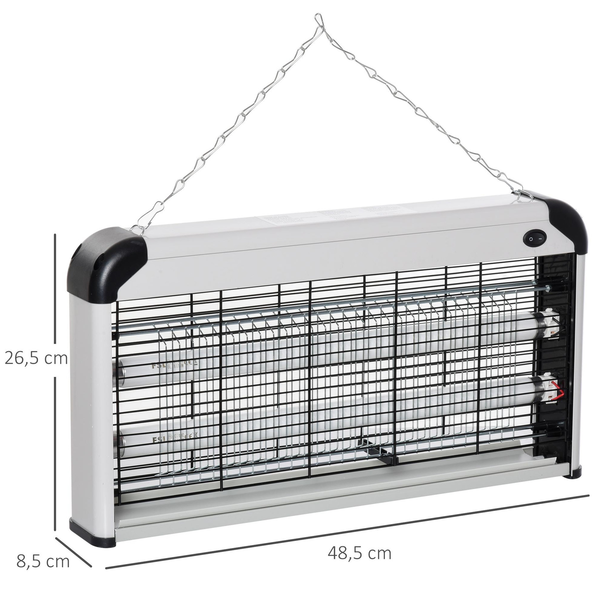Voir la diapositive 3 : OUTSUNNY Outsunny Lampe UV anti-insectes anti moustique tue mouche électrique destructeur d'insectes 30 W noir gris