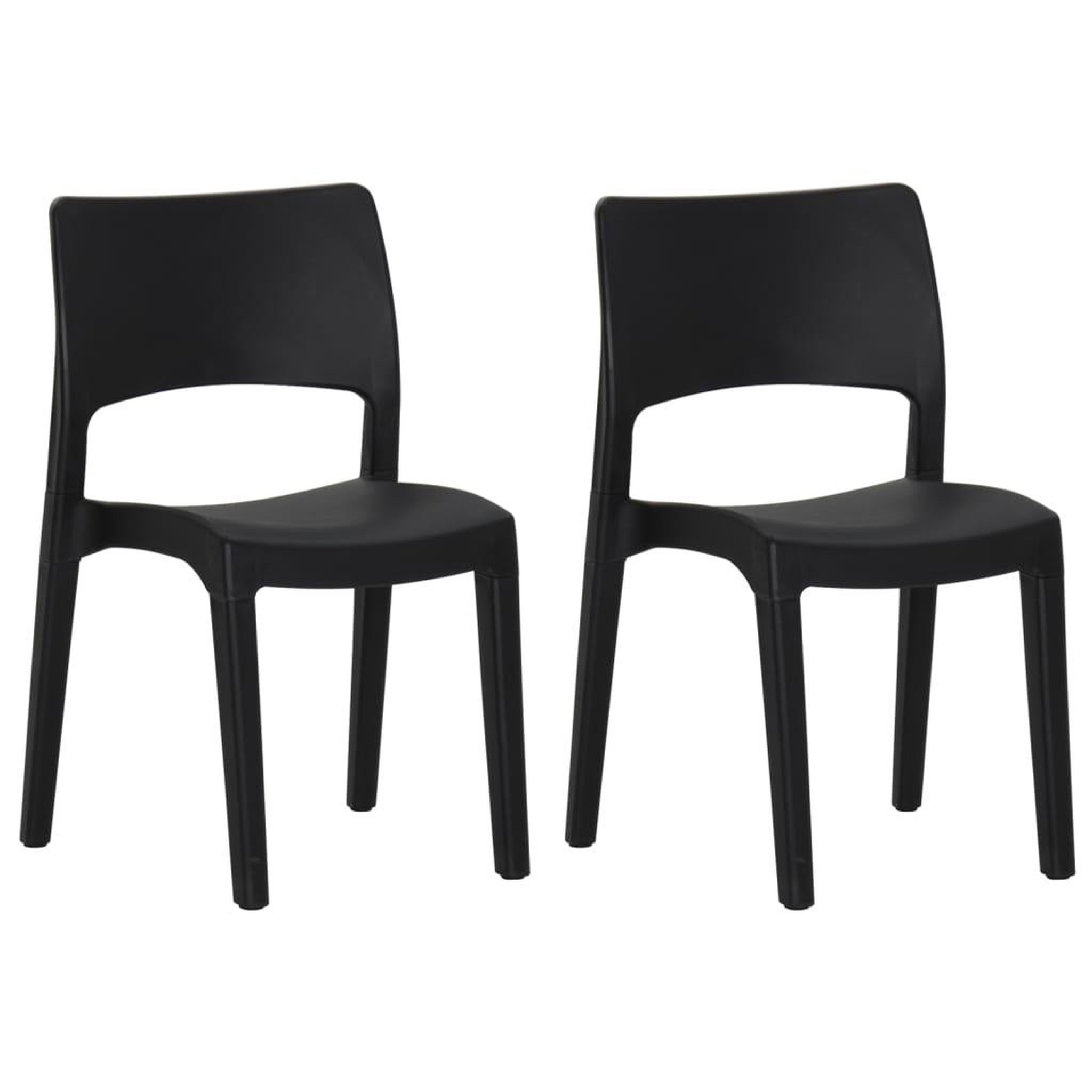 Voir la diapositive 2 : VIDAXL Chaises de jardin lot de 2 Polypropylene Anthracite