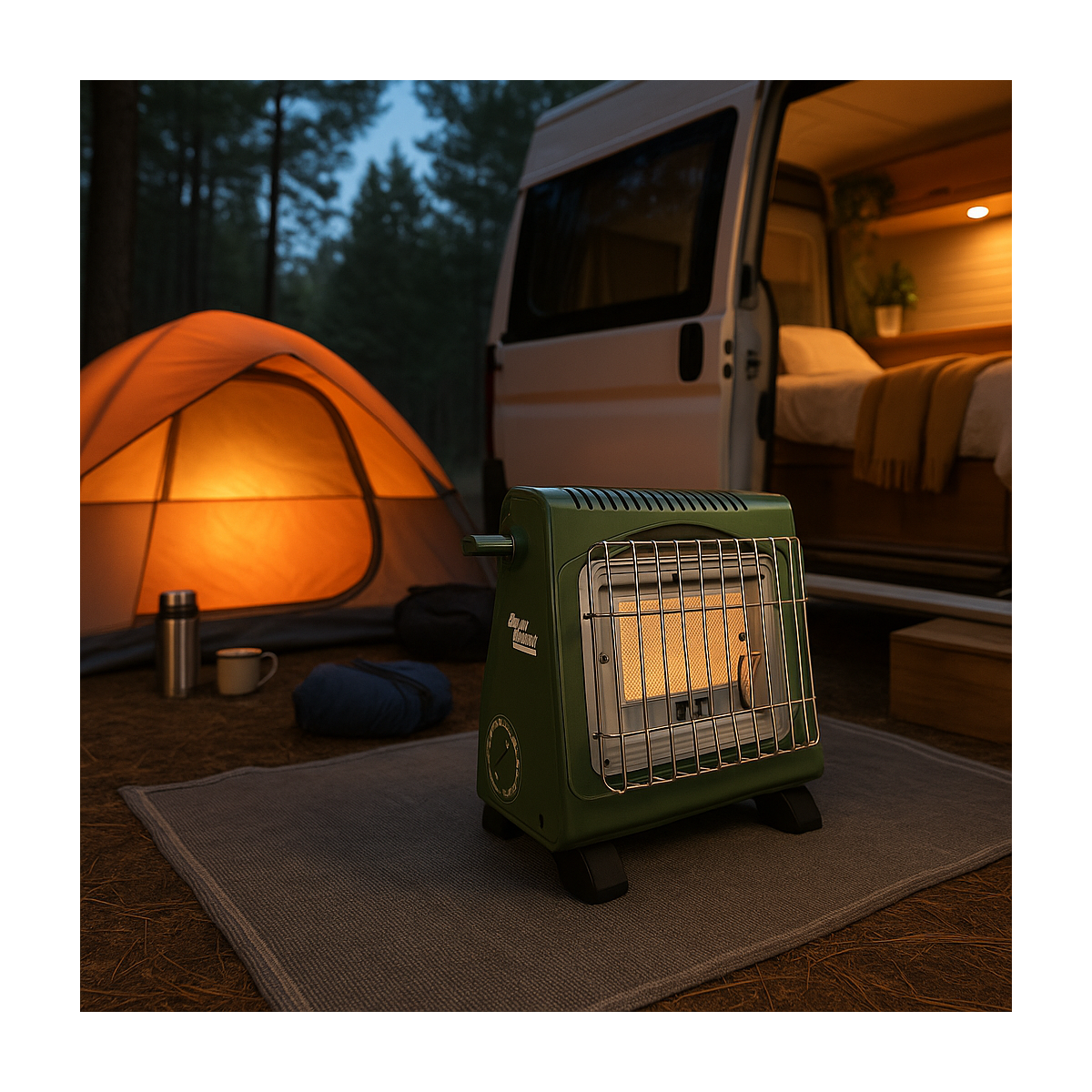 ALPENTECH Chauffage à gaz portable 1.7KW Céramique + 4 Cartouches de gaz Thermocouple ODS Intérieur et Extérieur ALPEN