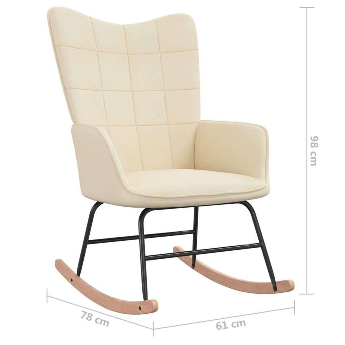 VIDAXL Chaise a bascule Creme Tissu