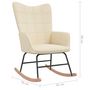 Voir la diapositive 6 : VIDAXL Chaise a bascule Creme Tissu